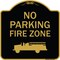 Signmission Designer Series-No Parking Fire Zone With Graphic Black & Gold, 18" x 18", BG-1818-9818 A-DES-BG-1818-9818 - alternate 1